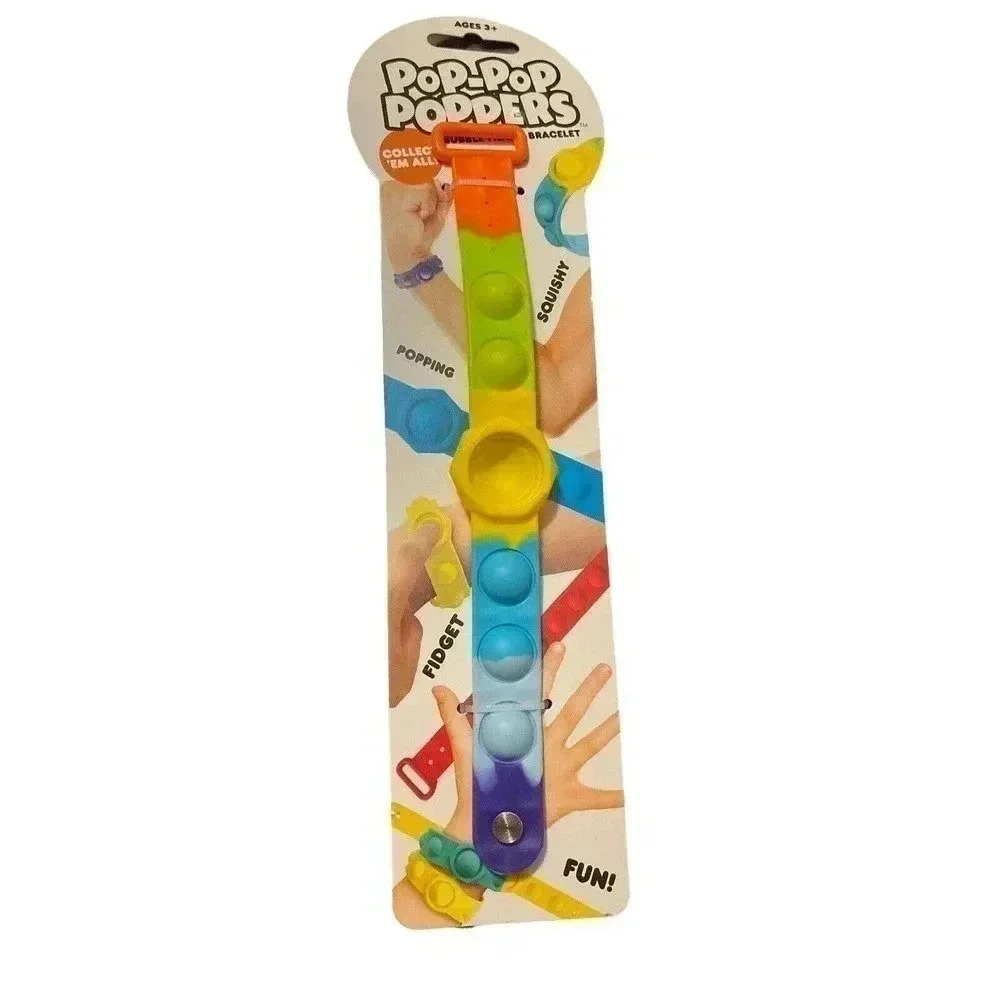 Big Time Toys Pop-Pop Poppers Bubble Fidget Bracelet Multi-Colored NEW